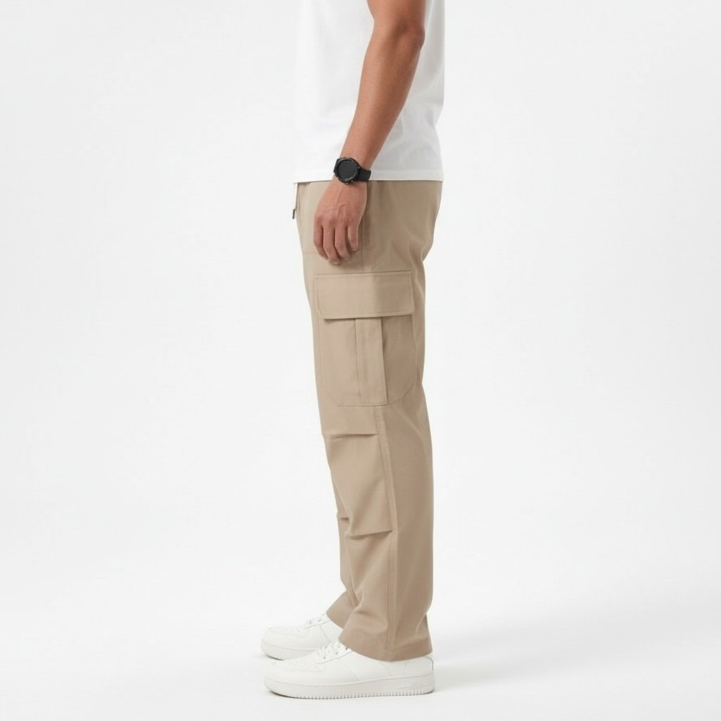 Beige Classic Cargo Pants
