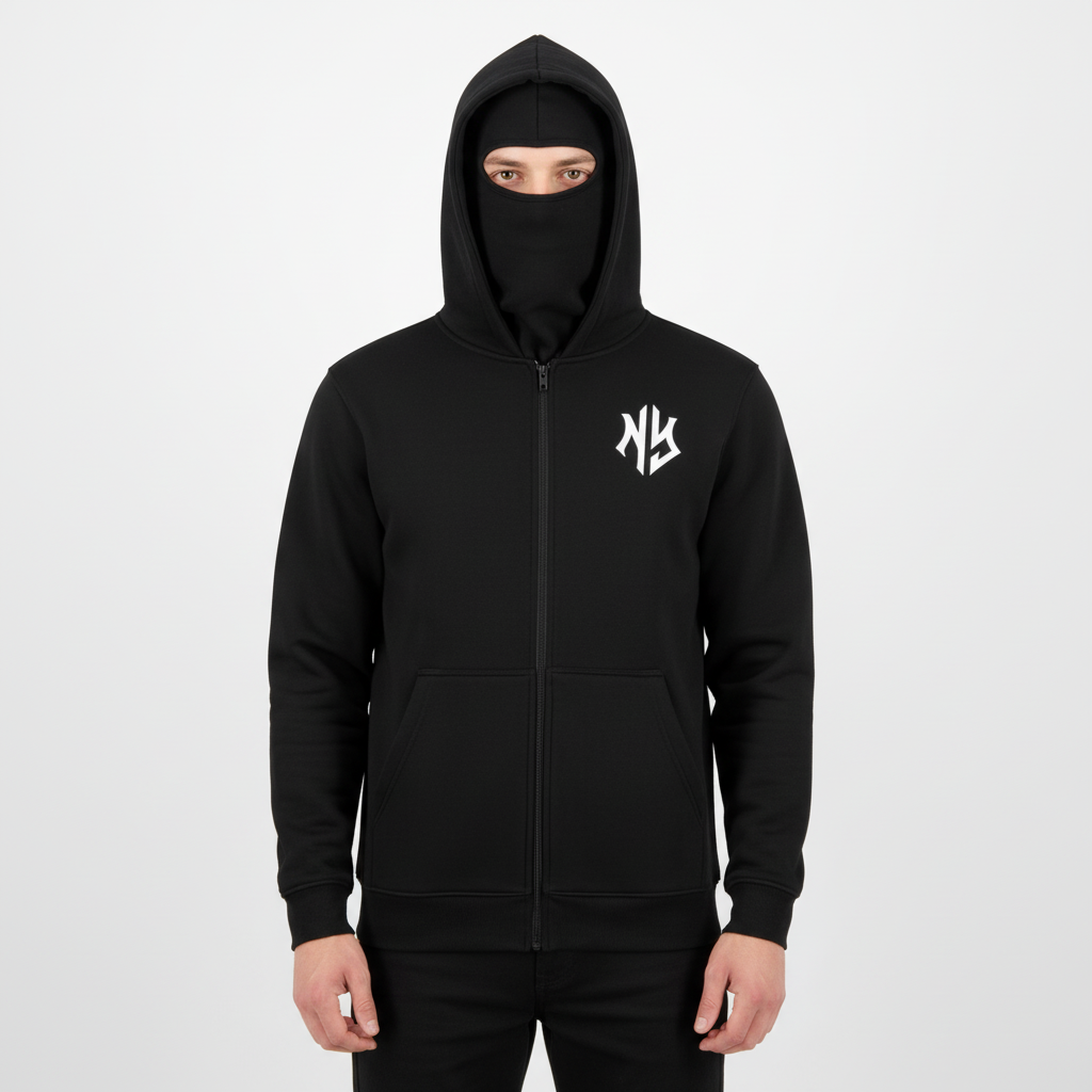 Black NYC Mask Hoodie