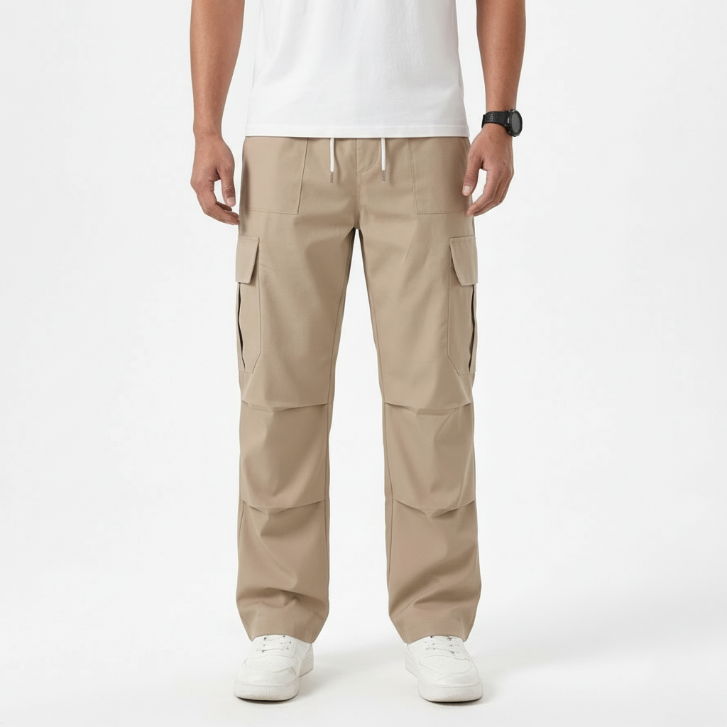 Beige Classic Cargo Pants
