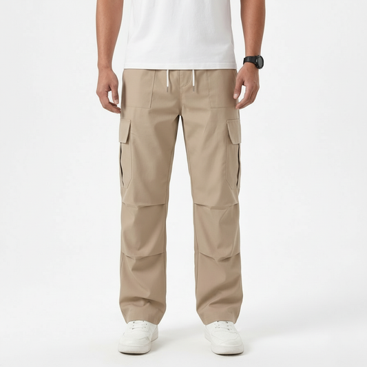 Beige Classic Cargo Pants